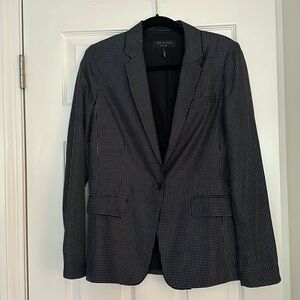 Rag & Bone 100% Silk Women’s Blazer Navy and White Micro Dot size 4